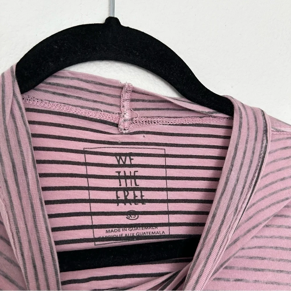 Free People Be Free Striped Long Sleeve Shirt Size XS Purple Women’s 100% Cotton